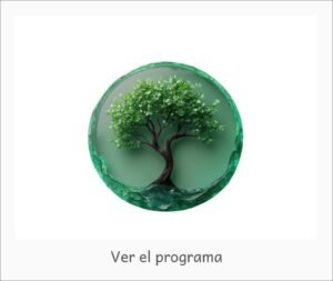 Joya en resina, un árbol color verde en forma de medall