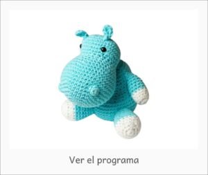 Amigurumi de hipopotamo celeste